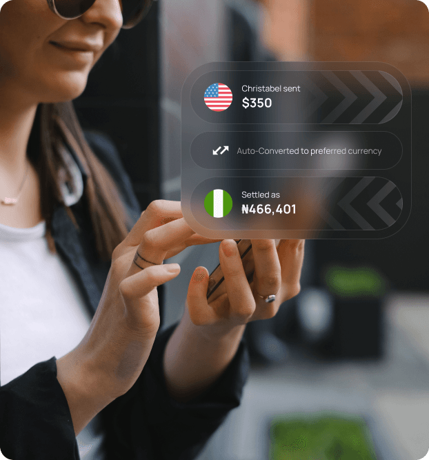 Customer paying in crypto and merchant receiving settlement in USD and NGN